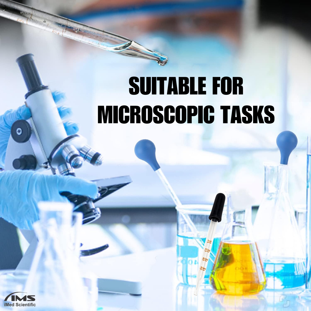 1ML Glass Graduated Dropper with Rubber Cap Straight Drip Tube Dropping Pipette for Laboratory - 12pcs