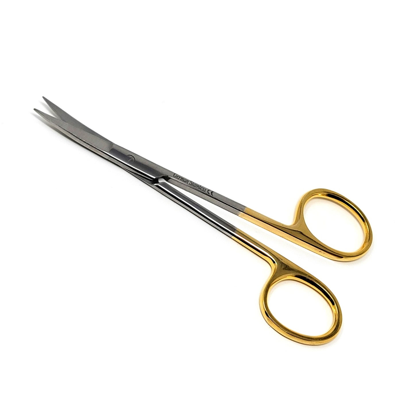 Gold Handle IRIS Dissecting Fine Point Scissors 4.5", Curved, Stainless Steel