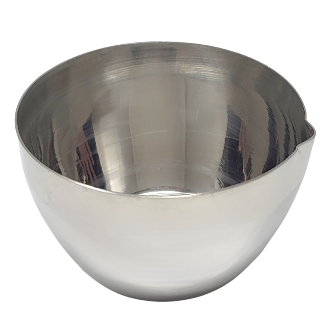 175ml Stainless Steel Lab Crucible with V-Shaped Spout Lip