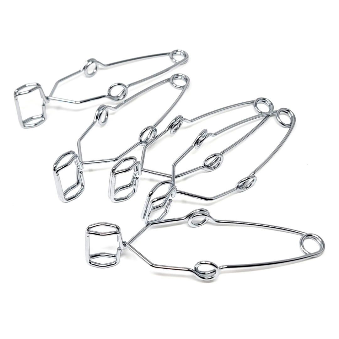 5-Pack Steel Wire Test Tube Clamp Holder 140mm with Self-Locking Spring Action Fit for 5-40mm Tubes