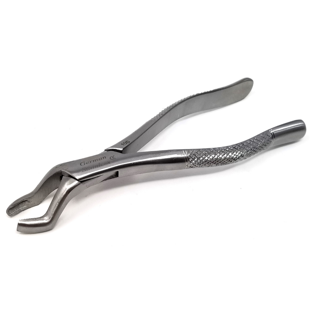 Dental Extracting Forceps #10S with Serrated Offset Beaks Stainless Steel Instrument