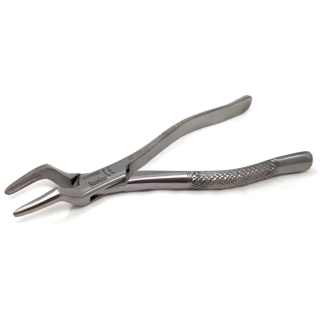 Dental Extracting Forceps #32 with Serrated Offset Beaks Stainless Steel Instrument