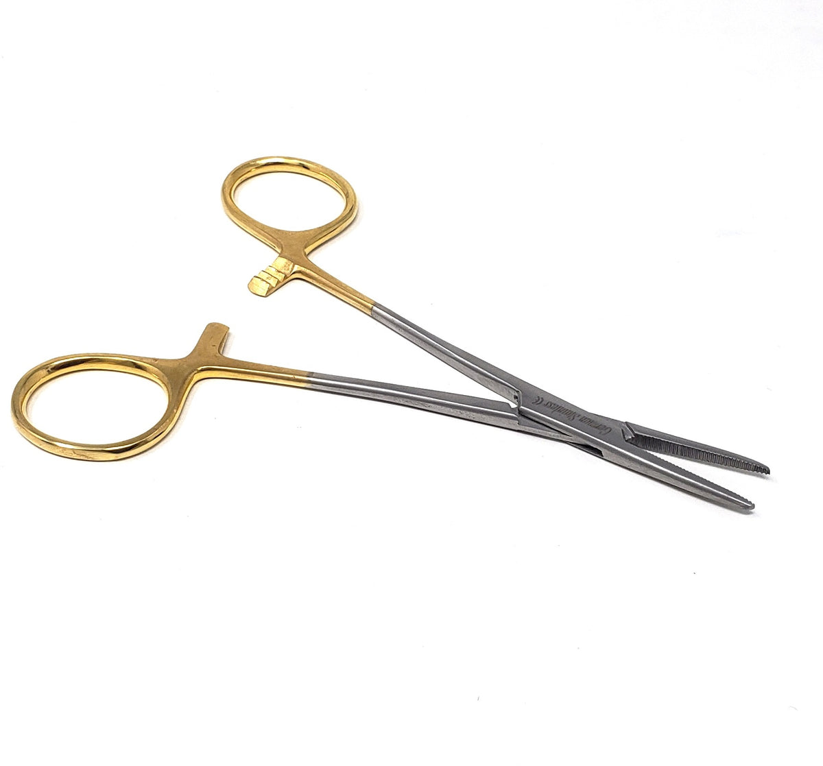 Mosquito Hemostat Forceps 5" Straight, Stainless Steel, Gold Handle