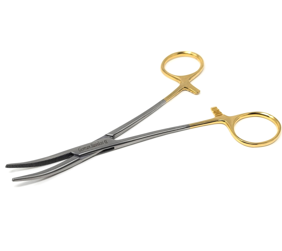 Crile Hemostat Forceps 5.5" Curved, Stainless Steel, Gold Handle
