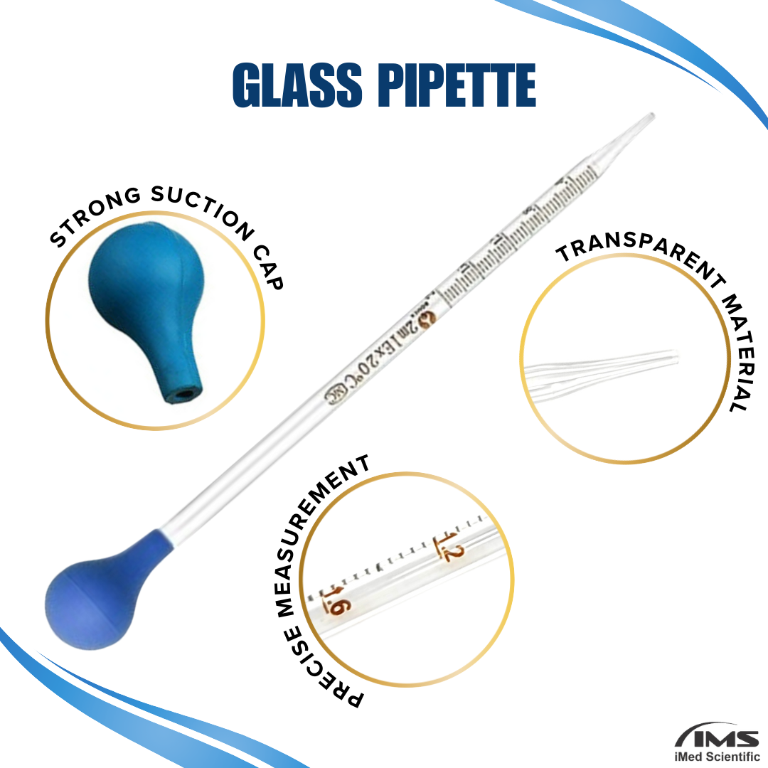 Set of 5 Glass Graduated Lab Pipette Droppers for Liquid & Oil 1/2/3/5/10ml