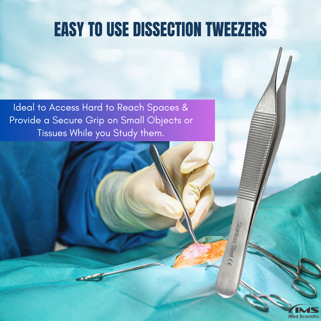 Adson Dressing Serrated Forceps 4.75" Straight Tweezers, Stainless Steel