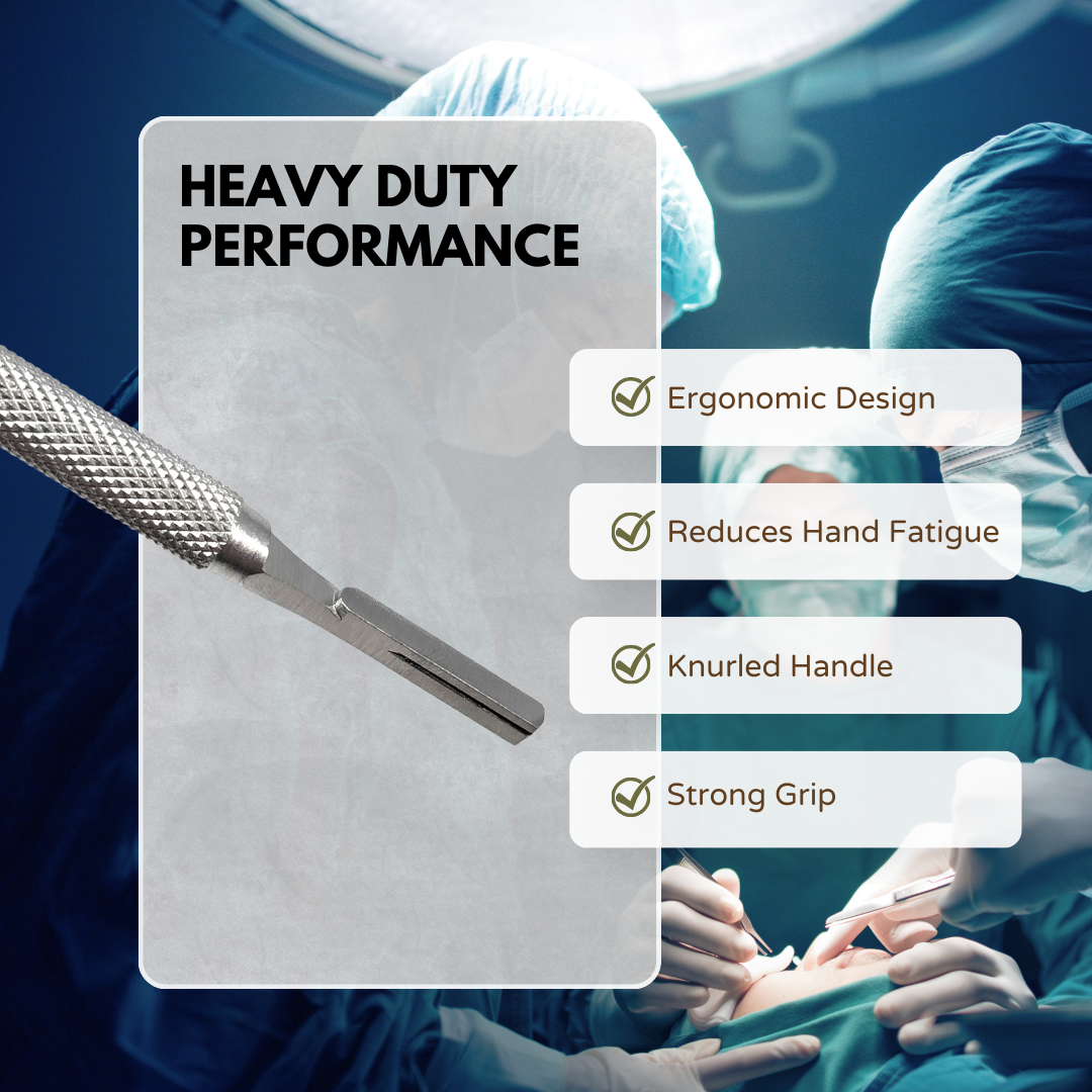 Premium Quality Round Grip Scalpel Handle #4, Stainless Steel ( Fits Size 20-26 Scalpel Blades )