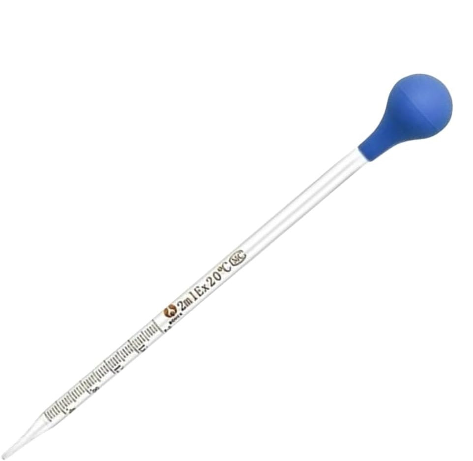 2ml Glass Scale Line Dropper Pipette Lab Dropping Pipet Rubber Head