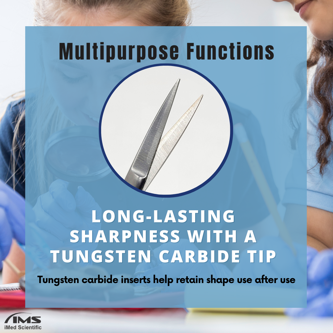 TC Dissecting IRIS Fine Point Scissors, 4.5", Straight, Stainless Steel