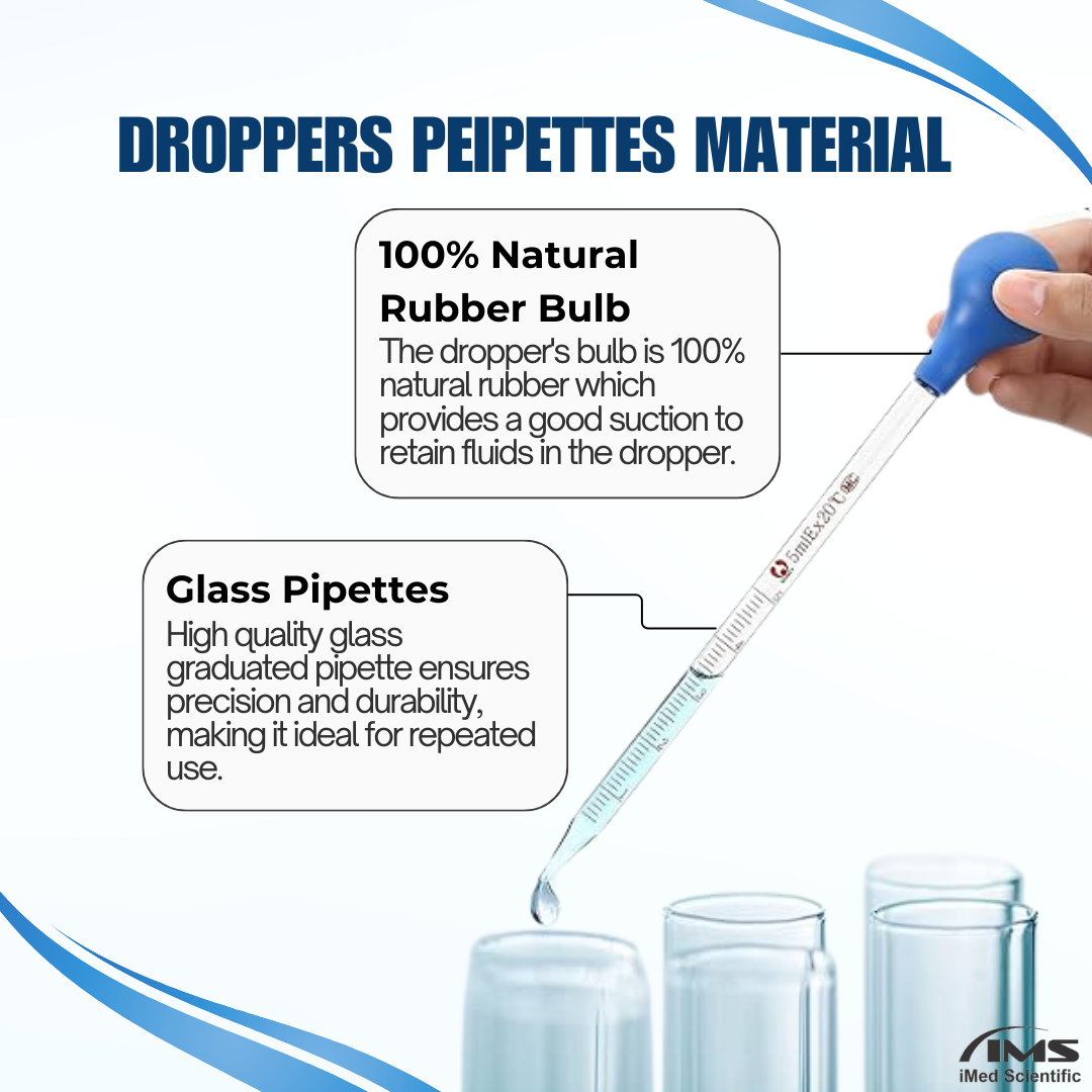 5ml Glass Scale Line Dropper Pipette Lab Dropping Pipet Rubber Head