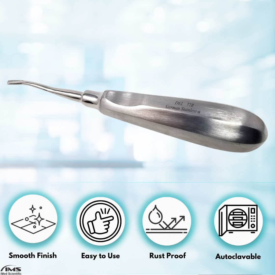 Apical Root Dental Elevator DEL-77R, Stainless Steel