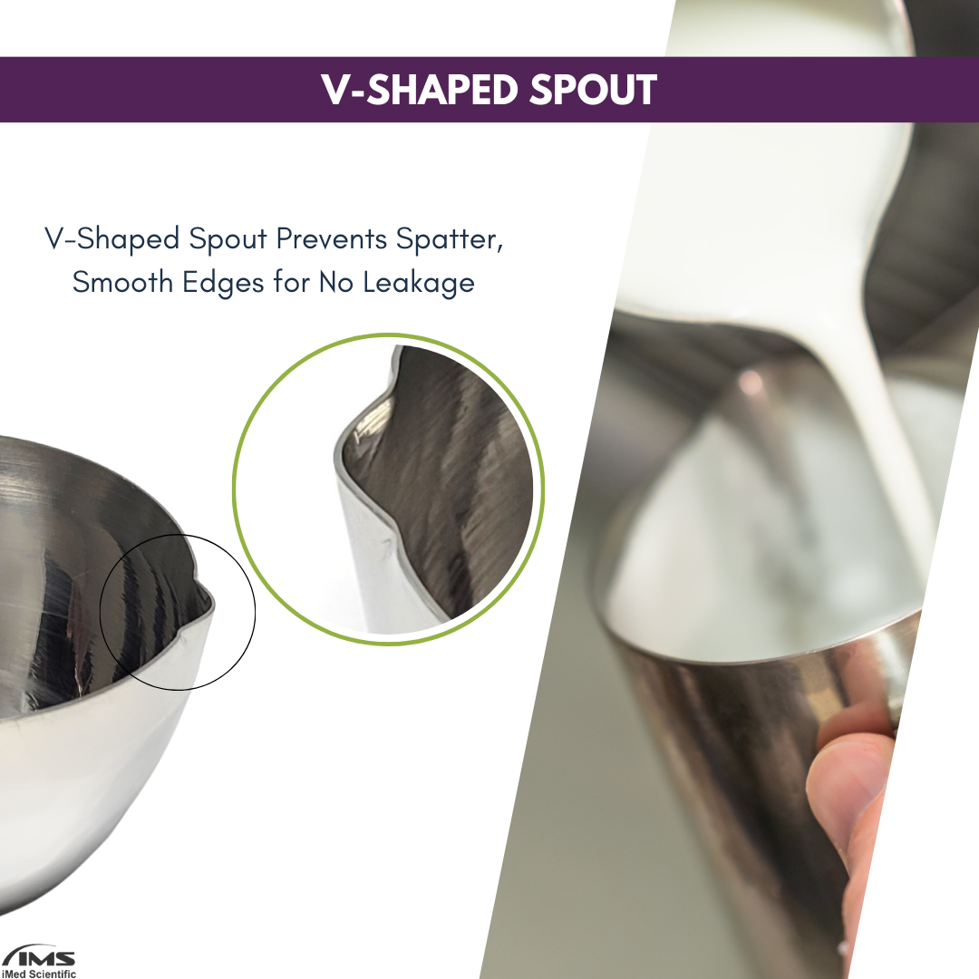 175ml Stainless Steel Lab Crucible with V-Shaped Spout Lip