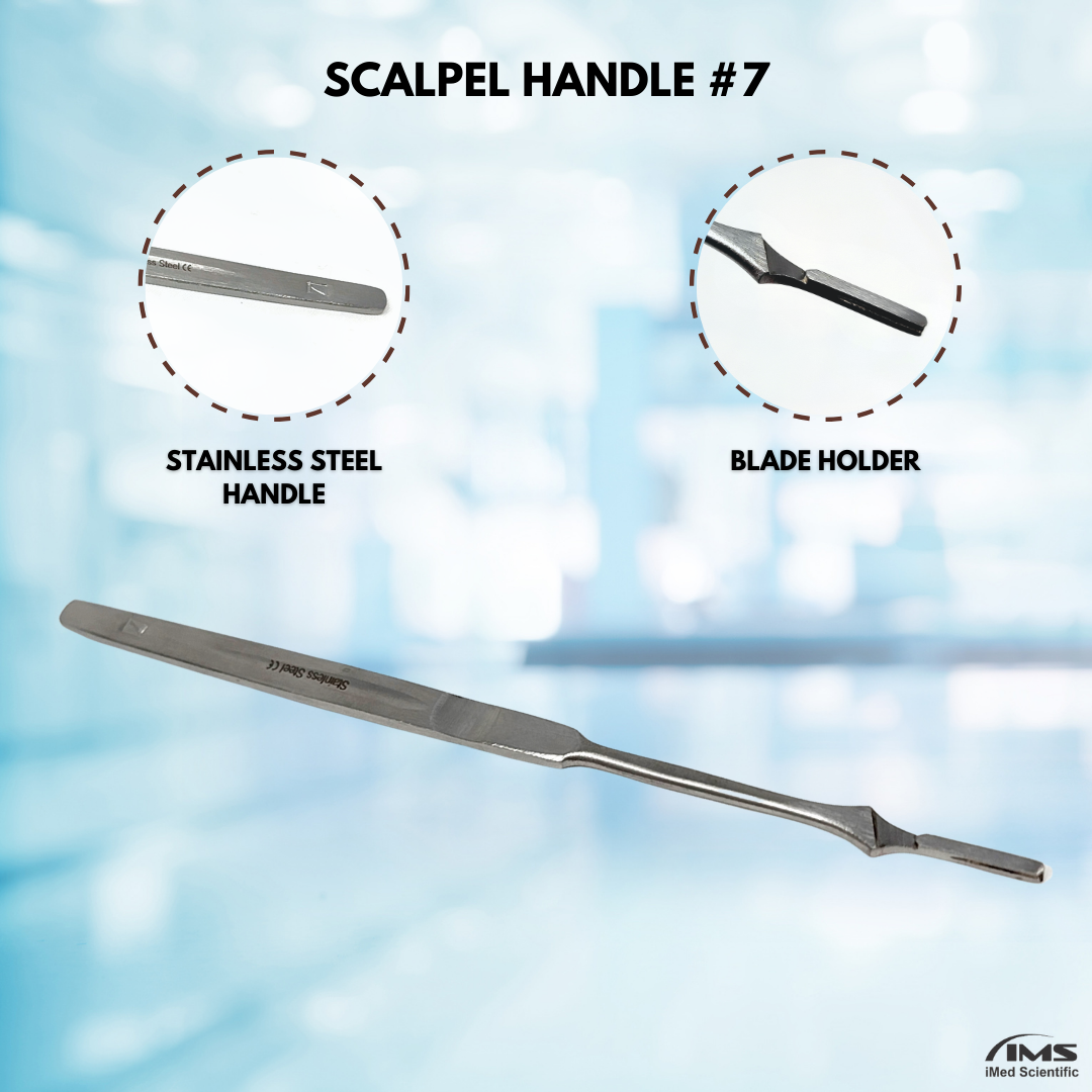 Premium Quality Scalpel Handle #7, Stainless Steel ( Fits Size 9-16 Scalpel Blades )