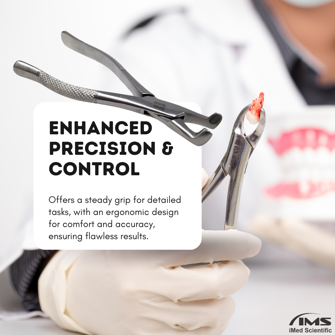 Dental Extracting Forceps #222 with Serrated Angled Beaks Stainless Steel Instrument