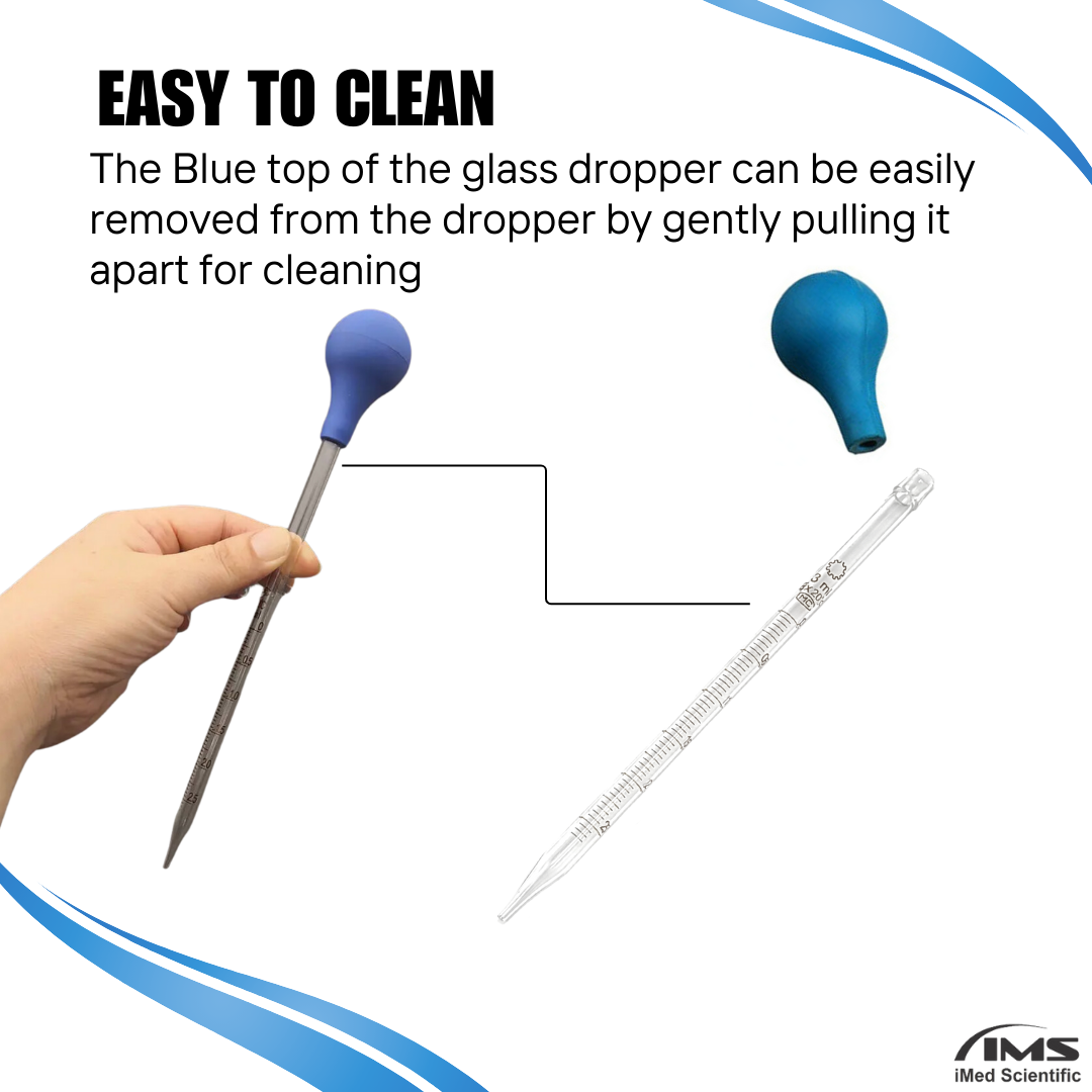 3ml Glass Scale Line Dropper Pipette Lab Dropping Pipet Rubber Head