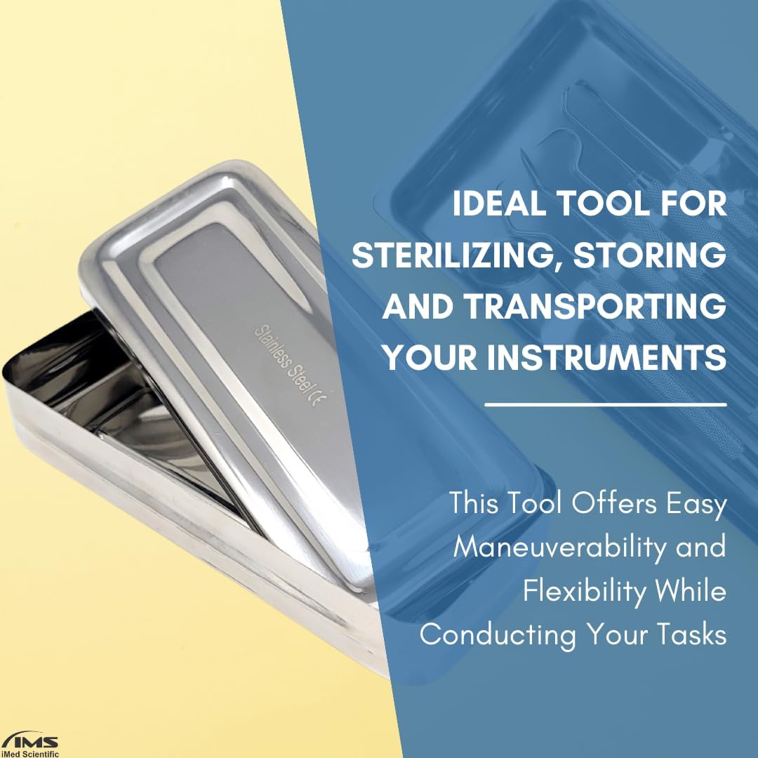 Stainless Steel Instrument Box with Cover - 7L x 3W x 1.25H