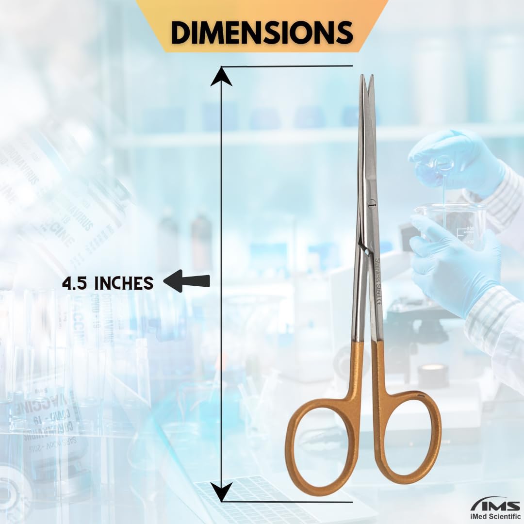 Micro IRIS Dissecting Scissors 4.5", Straight, Stainless Steel, Color Handle