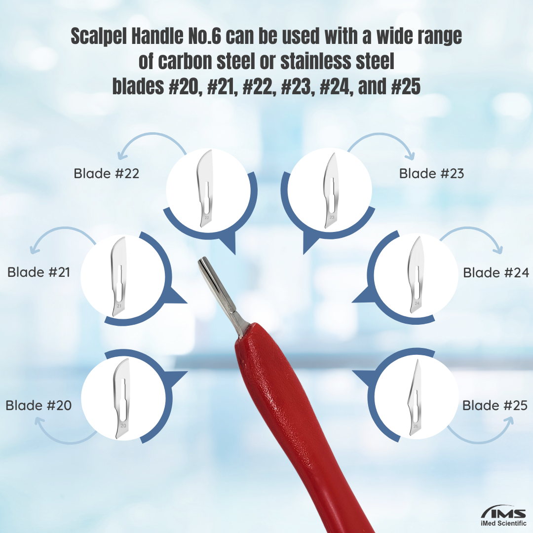 Scalpel Handle #6 , Stainless Steel (Fits Size 20-26 Scalpel Blades)