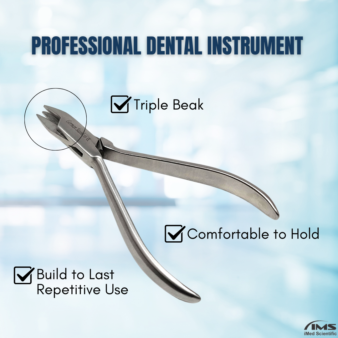 Dental Orthodontic 3-Prong Aderer Pliers Stainless Steel Instrument