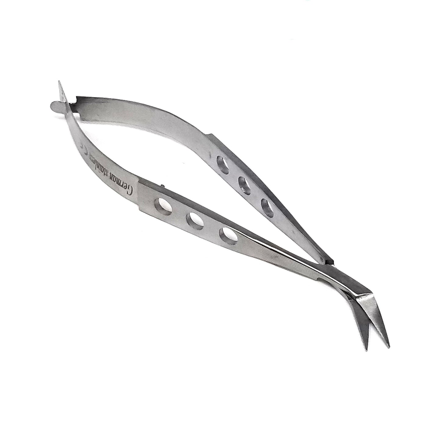 Spring Action Micro Scissors 3.5" Angled Blades, Stainless Steel