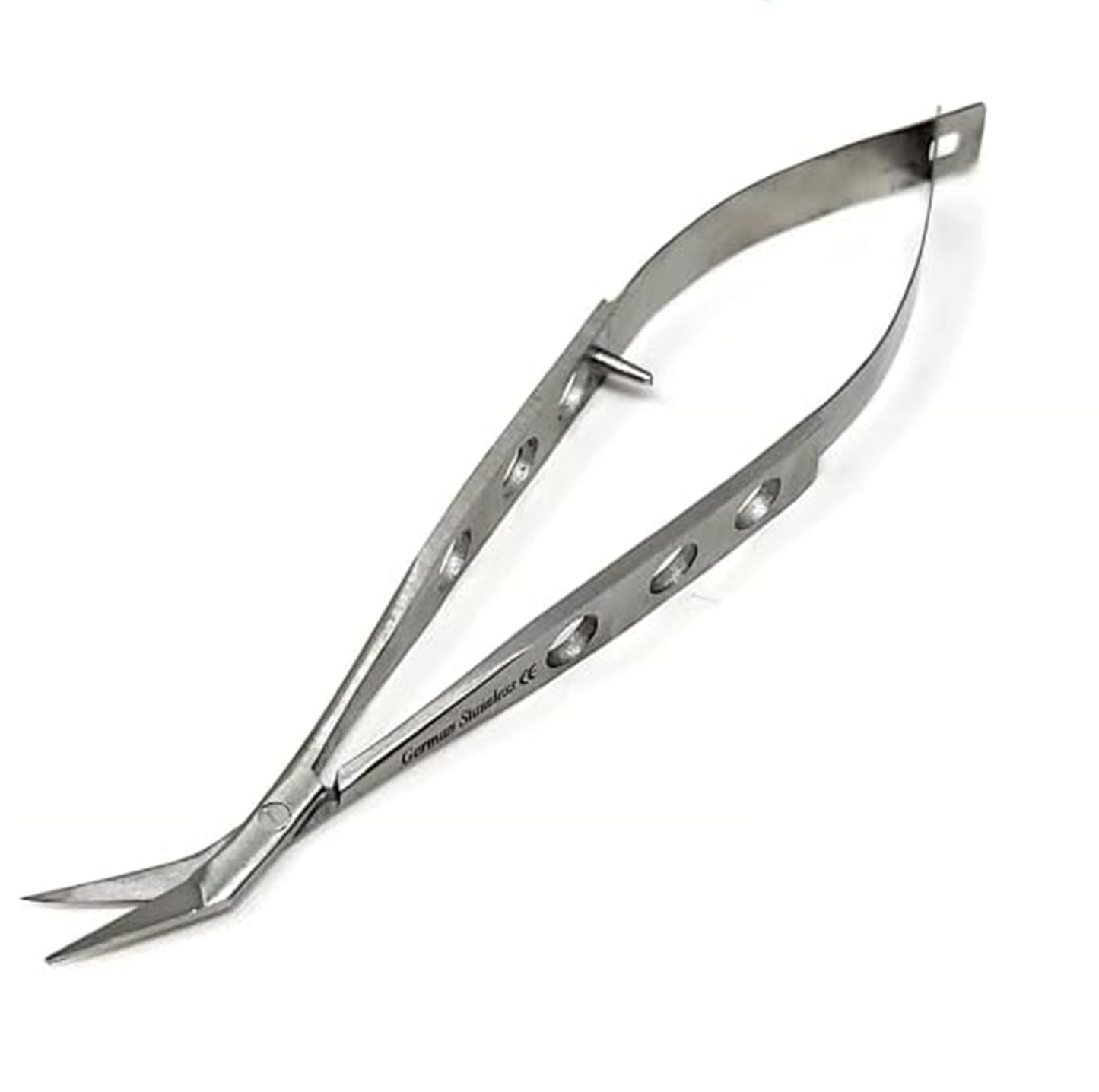 Spring Action Micro Scissors 5.5" Angled Blades, Stainless Steel