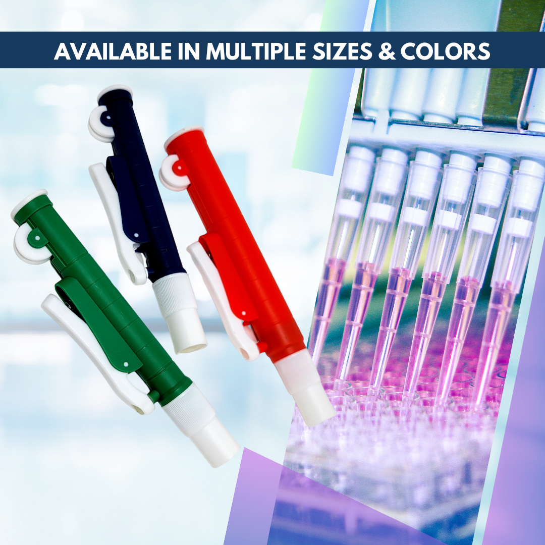 2ml Pipette Pump with Suction Power Pipet Filter Suitable for Glass and Plastic Pipettes, Blue