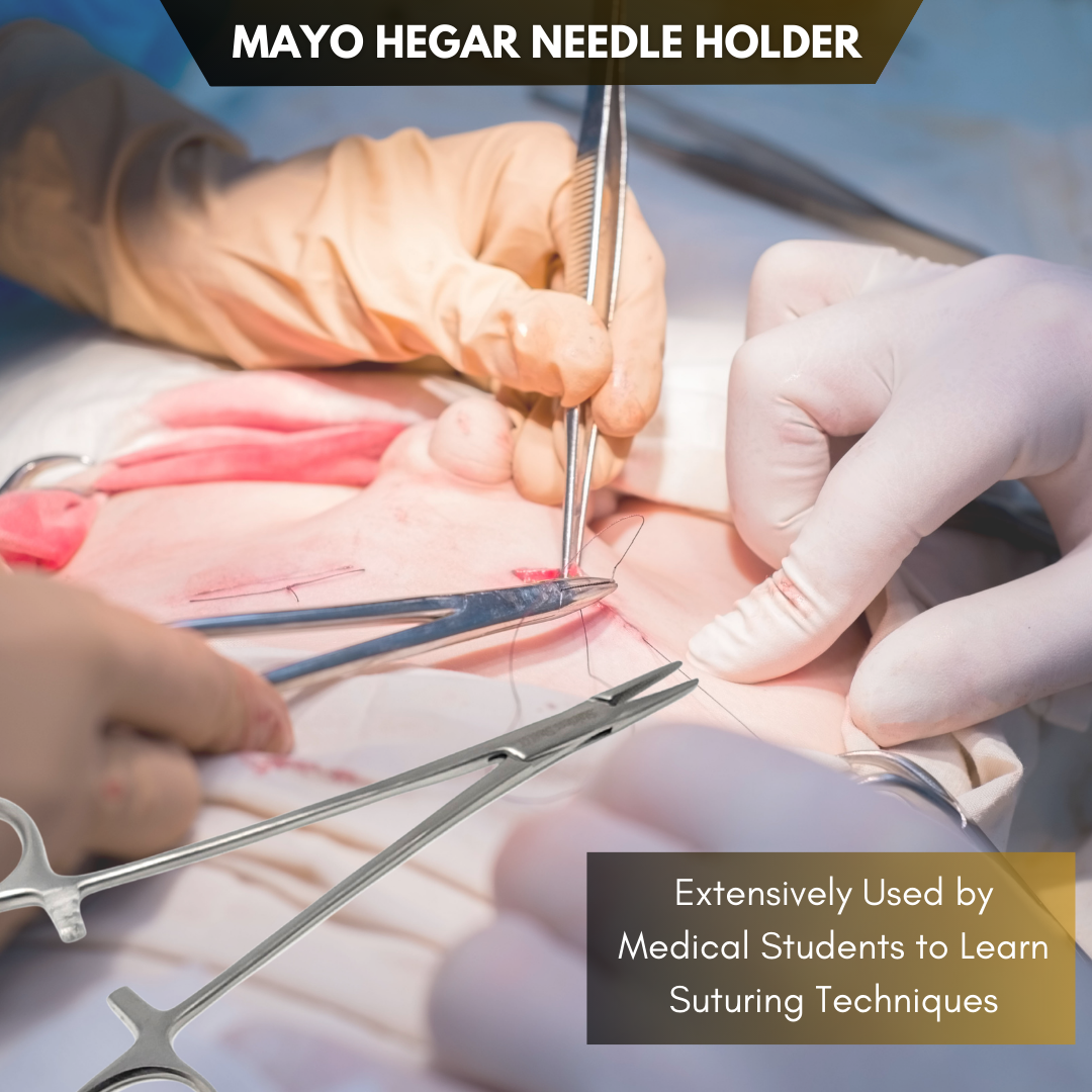 Left-Handed Mayo Hegar Needle Holder Driver 6"(15.24cm), Stainless Steel