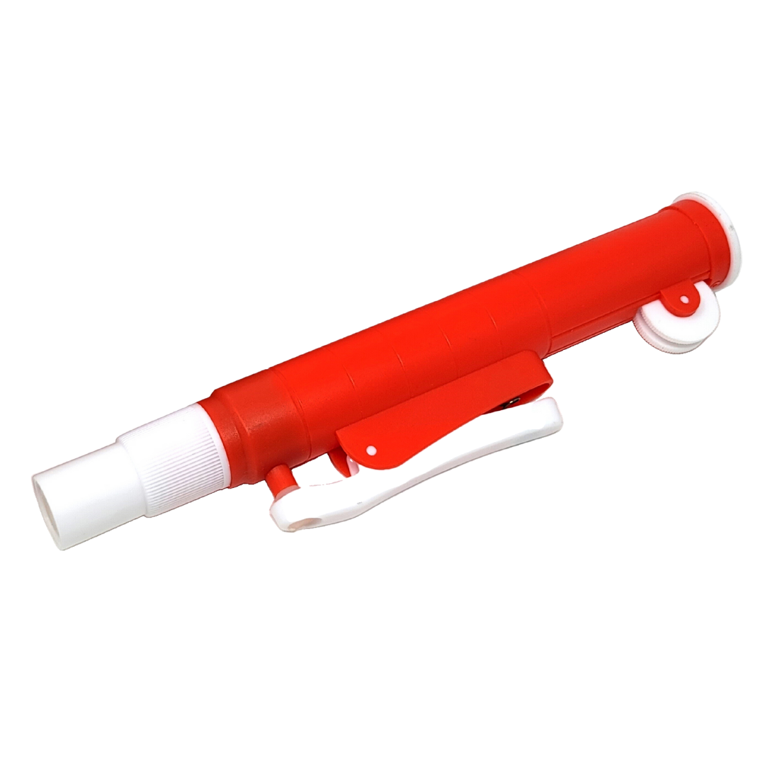 25ml Pipette Pump with Suction Power Pipet Filter Suitable for Glass and Plastic Pipettes, Red