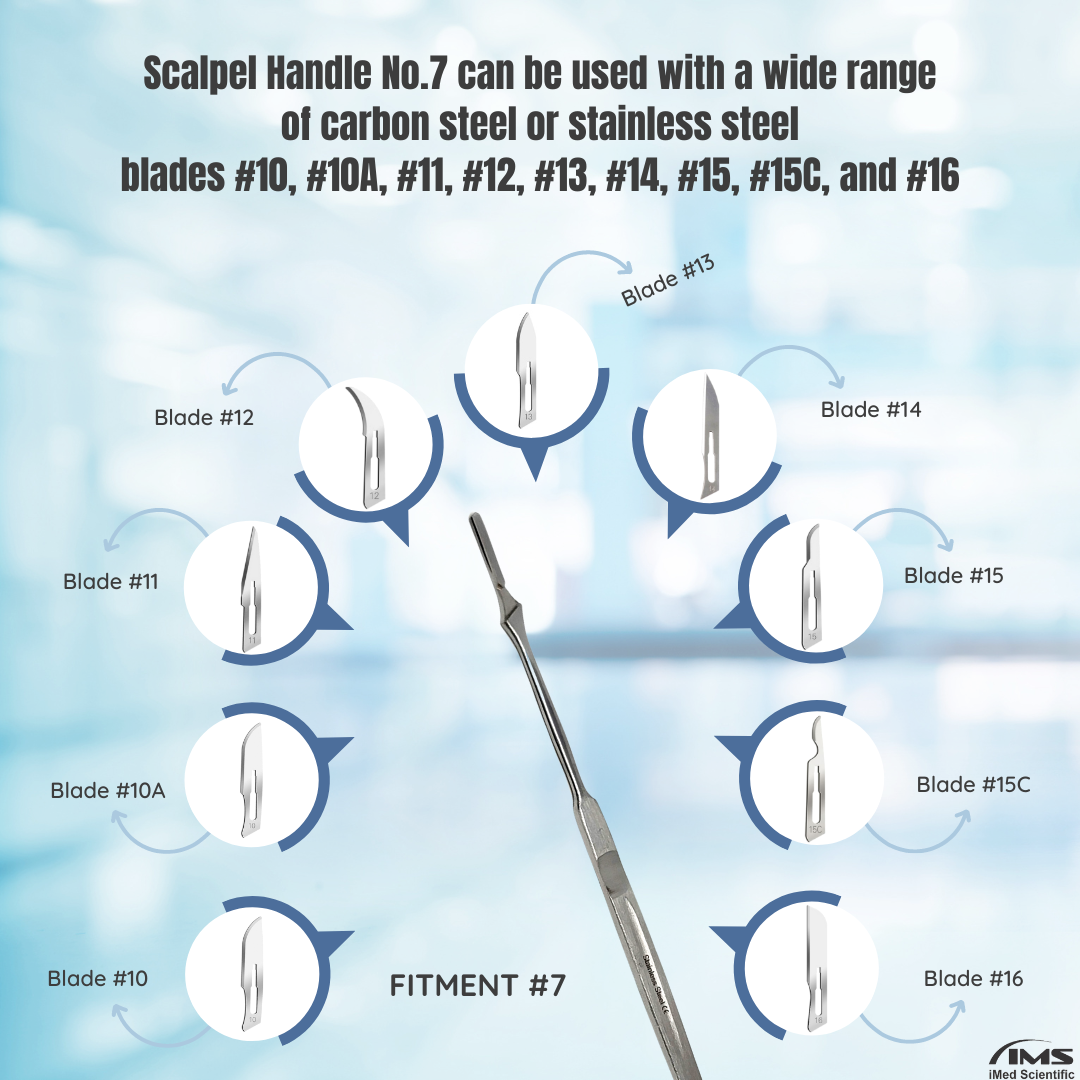 Premium Quality Scalpel Handle #7, Stainless Steel ( Fits Size 9-16 Scalpel Blades )
