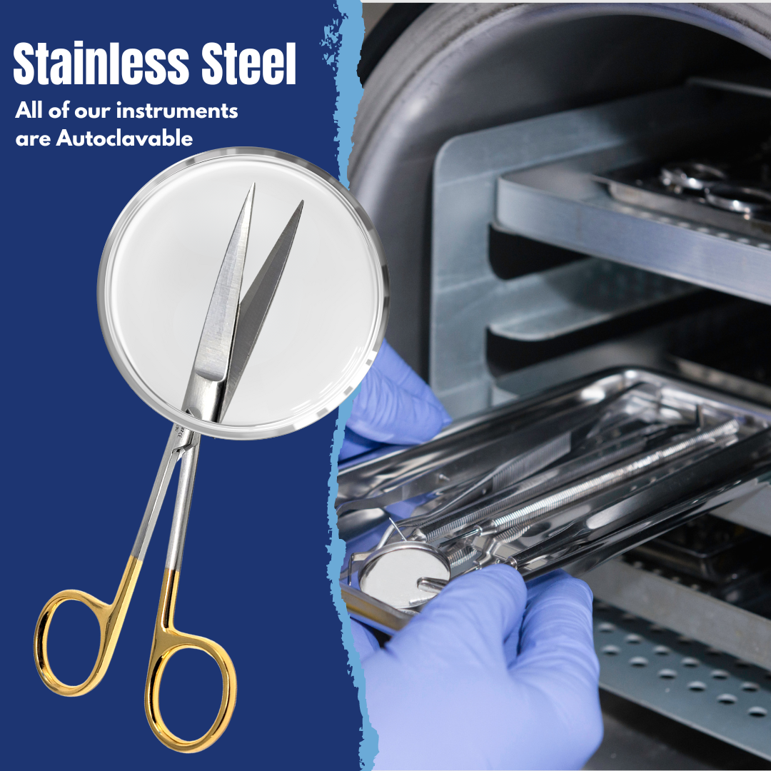 TC Dissecting IRIS Fine Point Scissors, 4.5", Straight, Stainless Steel