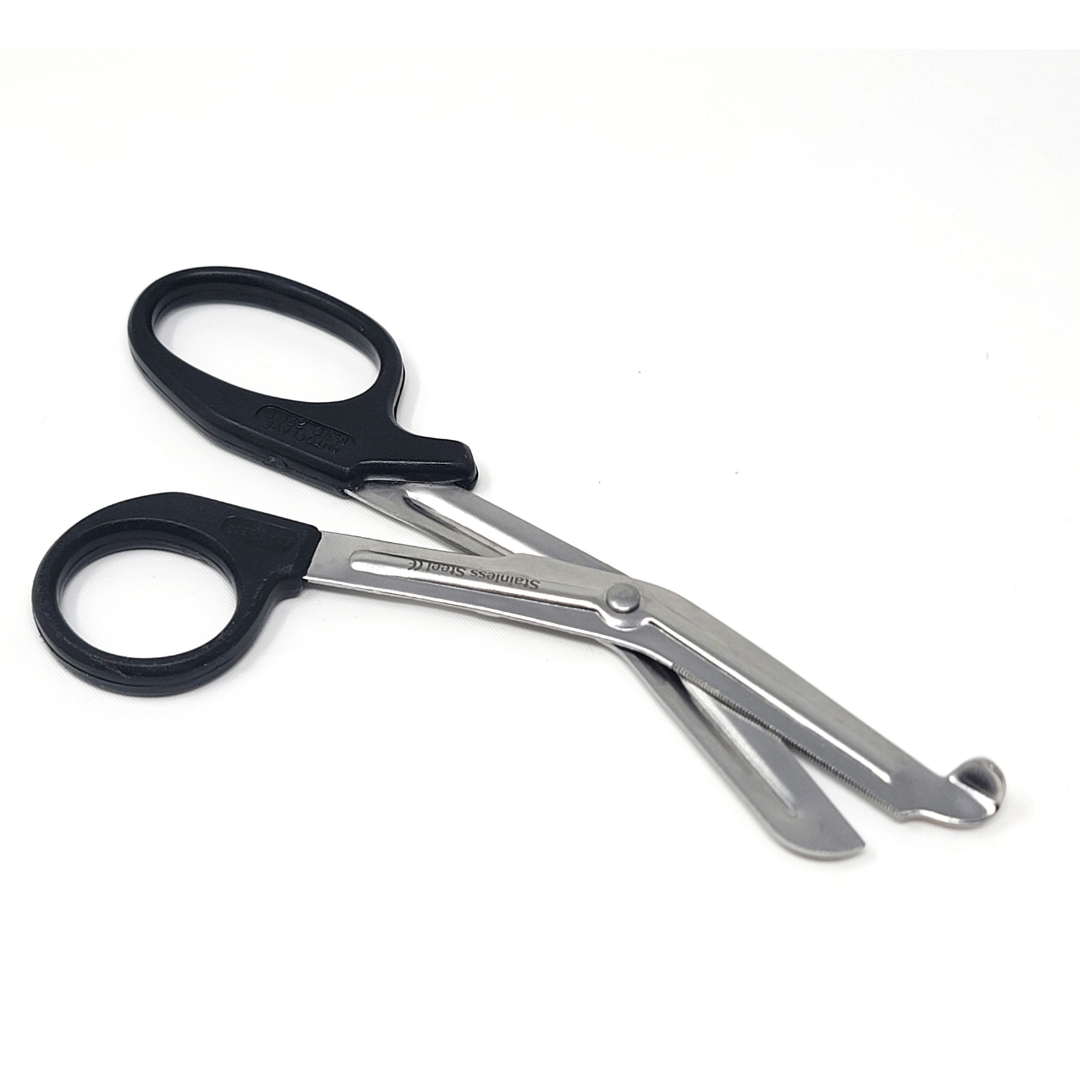 IMS IMS-PAR-BLK7 Autoclavable Black Trauma Paramedic Utility Bandage Shears Scissors, 7.5" L