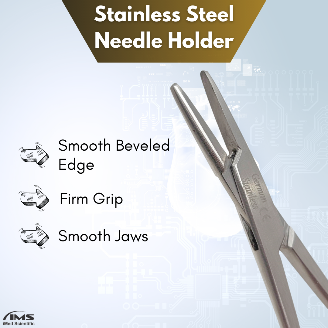 Webster Needle Holder Smooth Jaws 6", Stainless Steel