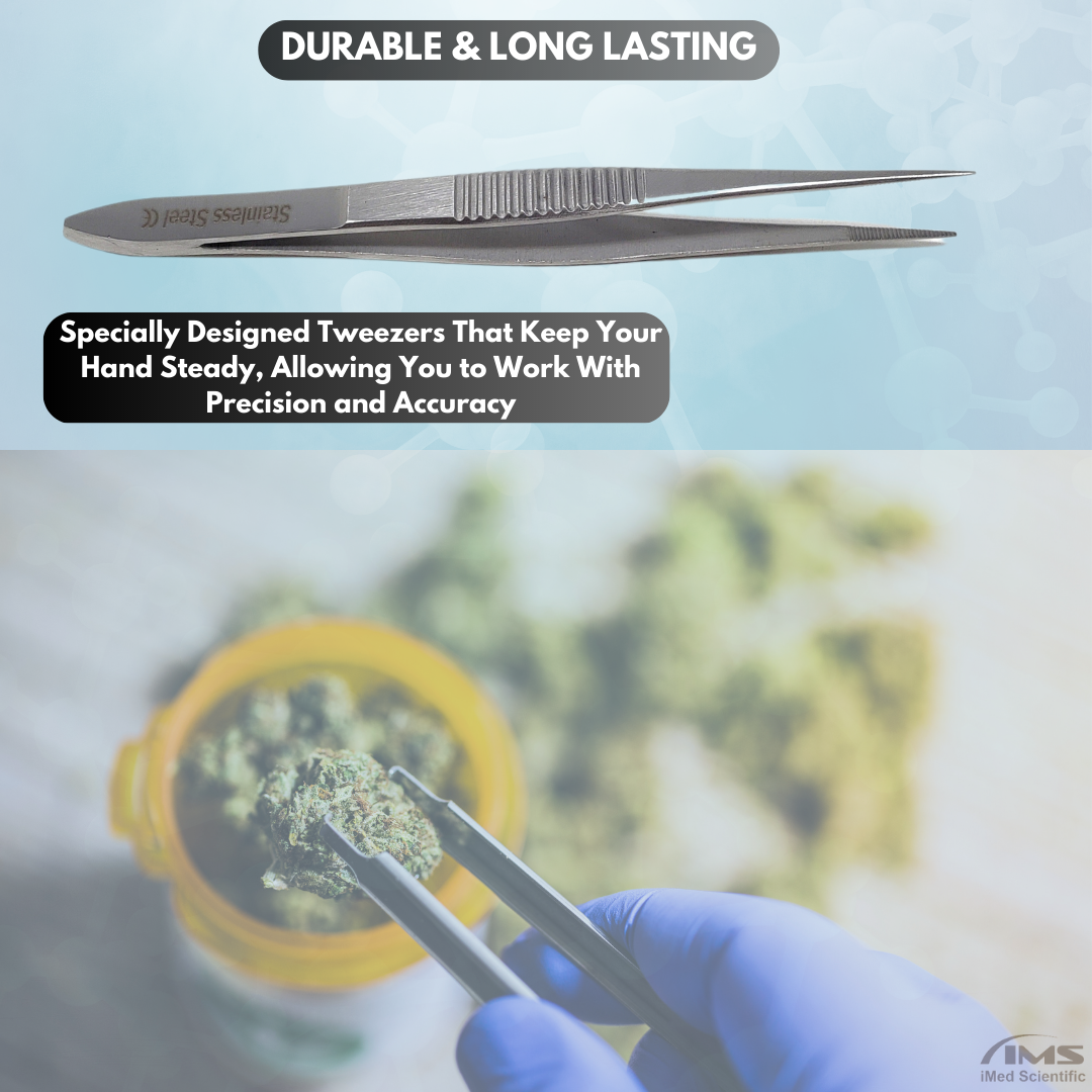Stainless Steel Micro Surgical Forceps Straight Fine Serrated Points Lab Tweezers 3.5"