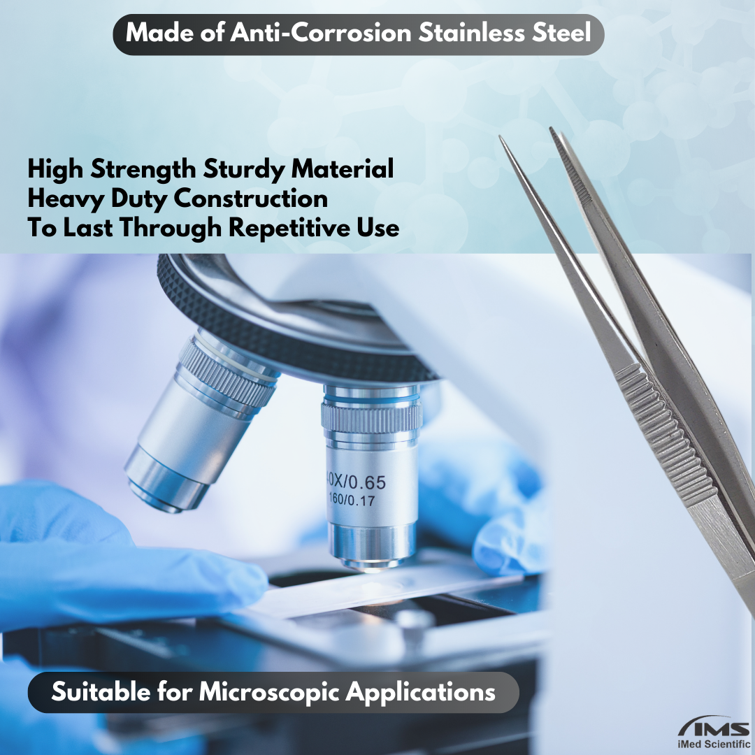 Stainless Steel Micro Surgical Forceps Straight Fine Serrated Points Lab Tweezers 3.5"