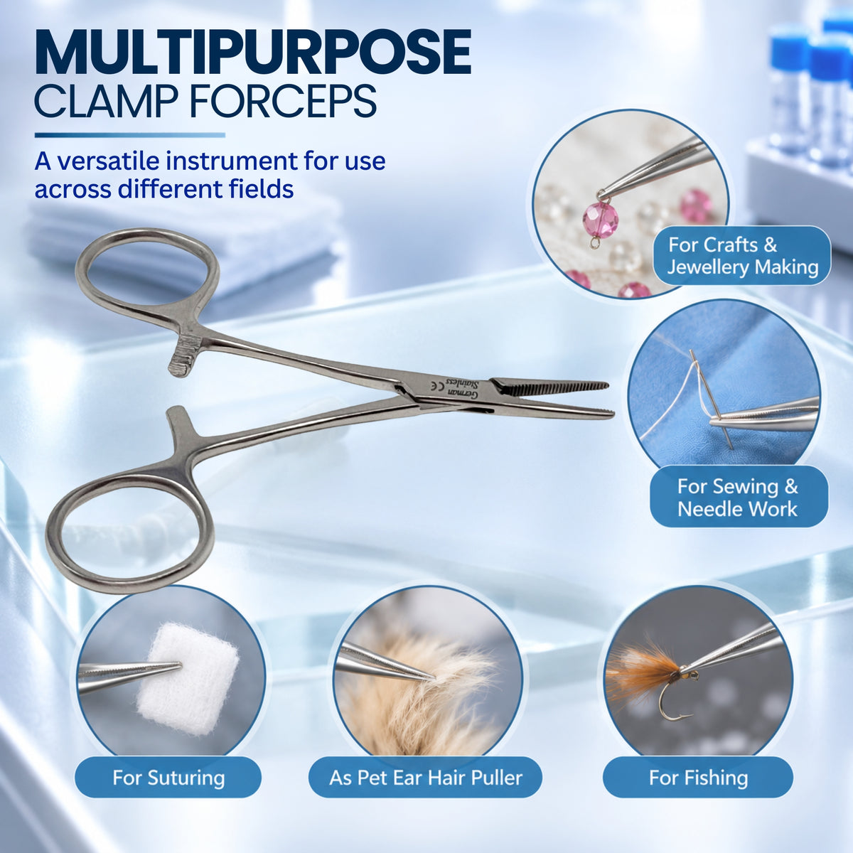 Mosquito Hemostat Forceps 4" Straight, Stainless Steel