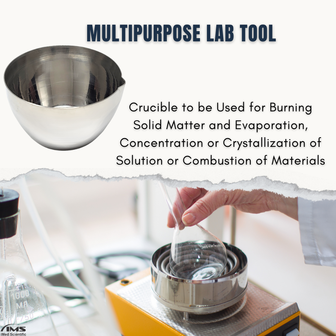175ml Stainless Steel Lab Crucible with V-Shaped Spout Lip
