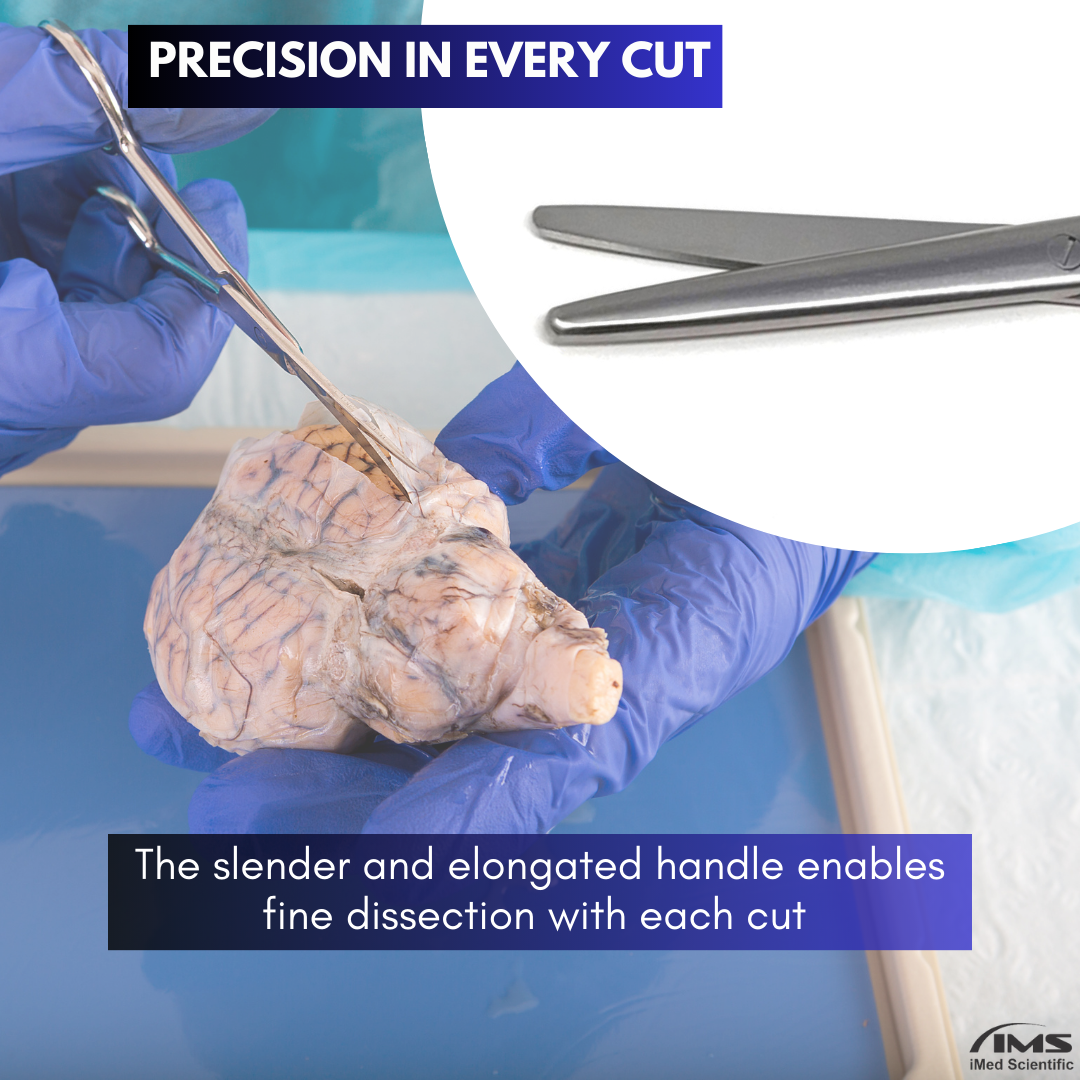 Metzenbaum Dissecting Scissors, 7" Slim Shears, Straight, Stainless Steel