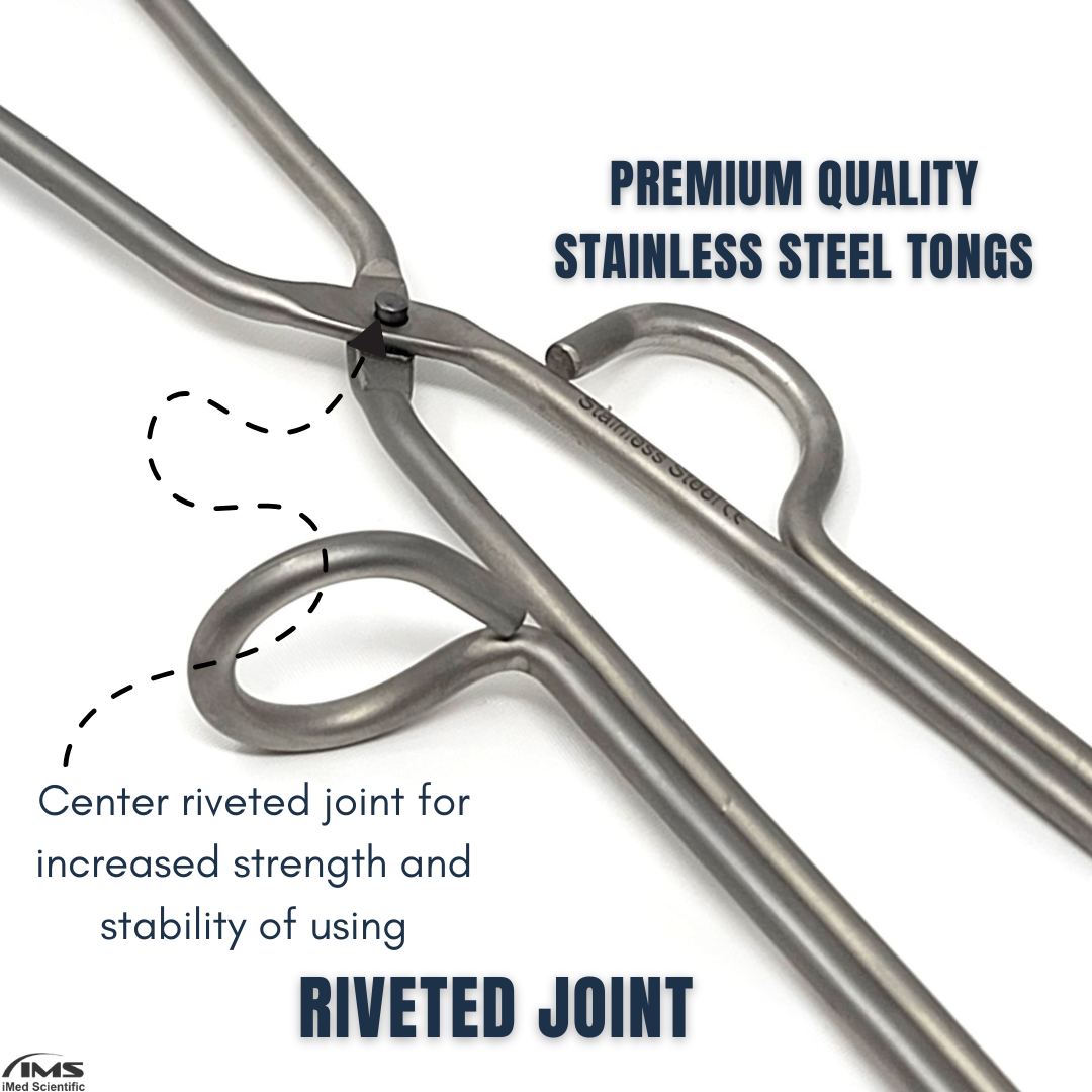 Heavy Duty Beaker Tongs 10" Stainless Steel Square Jaws