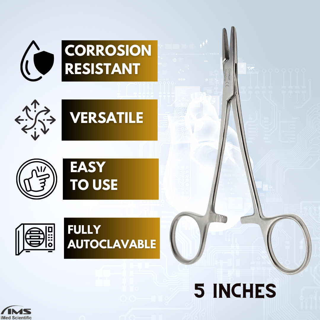 Webster Needle Holder Smooth Jaws 5", Stainless Steel