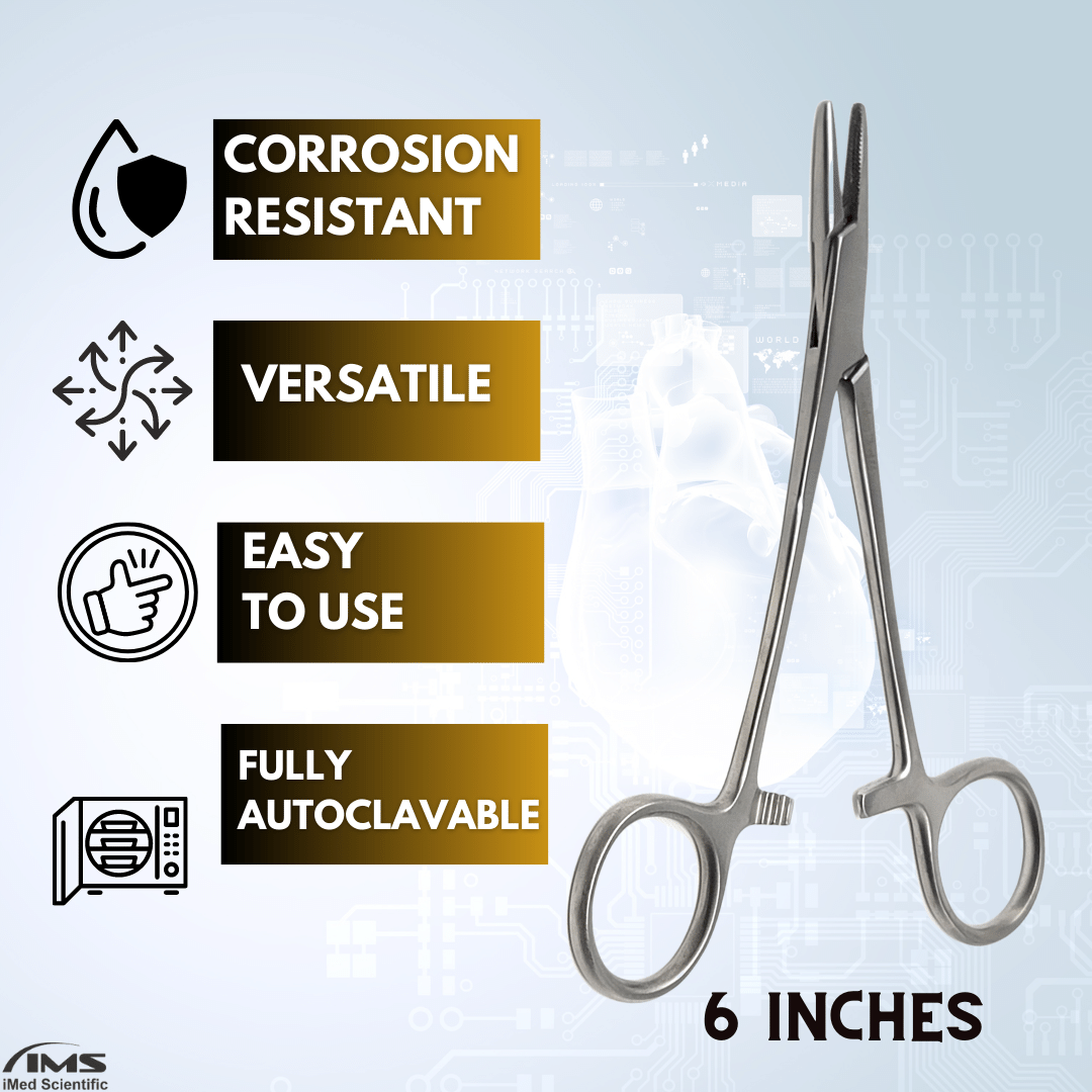 Left-Handed Mayo Hegar Needle Holder Driver 6"(15.24cm), Stainless Steel