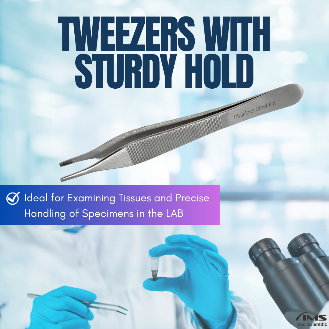 Adson Brown Forceps 9x9Teeth, 4.75" Straight Tweezers, Stainless Steel