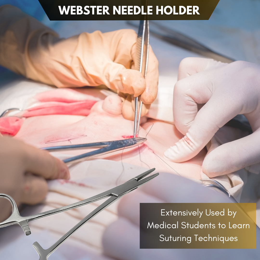Webster Needle Holder Smooth Jaws 6", Stainless Steel