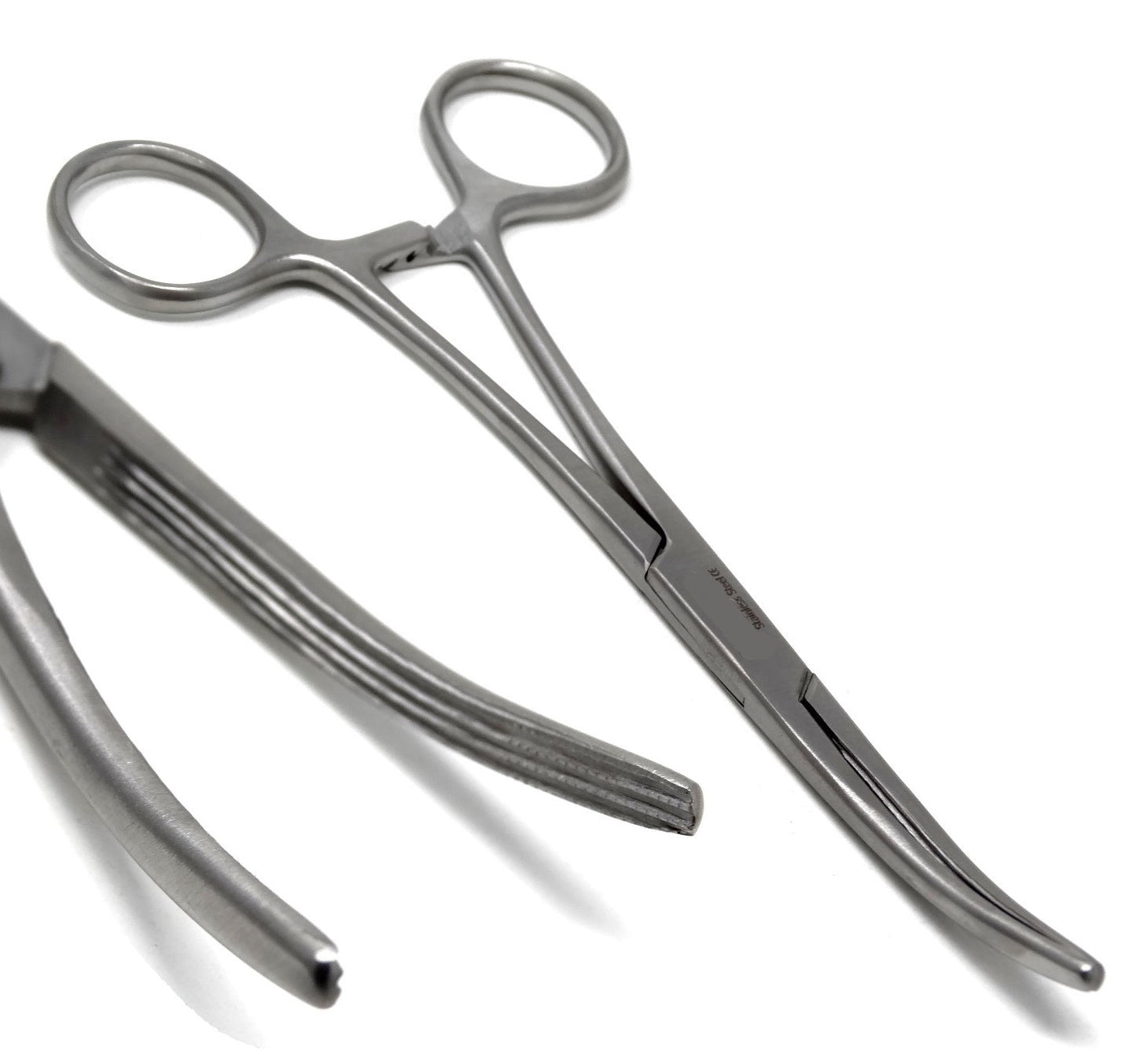 Premium Carmalt Artery Forceps Curved 6.25", Longitudinal Jaws