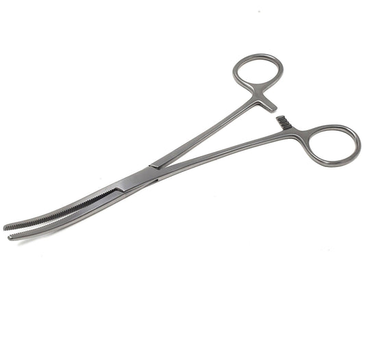 Pean Full Serrated Hemostat Forceps 8", Curved, Stainless Steel