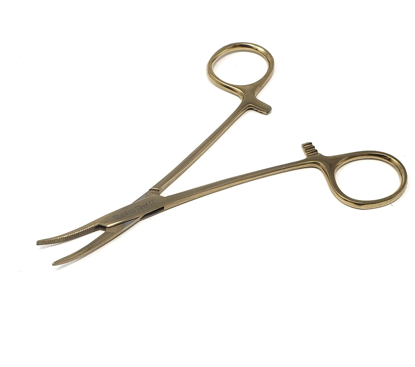 Mosquito Hemostat Forceps 5" Curved, Stainless Steel, Full Gold
