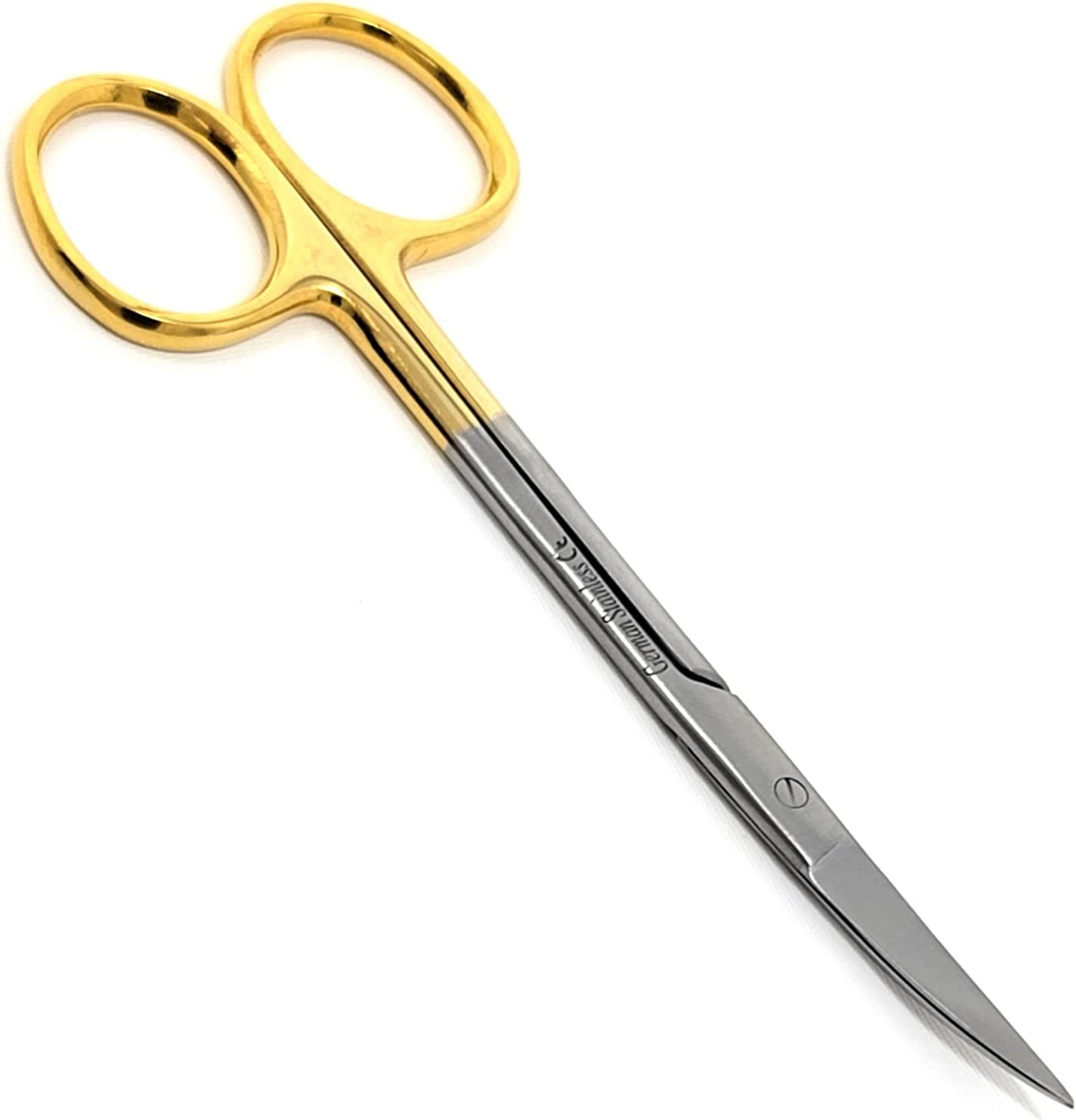 Gold Handle IRIS Dissecting Fine Point Scissors 4.5", Curved, Stainless Steel