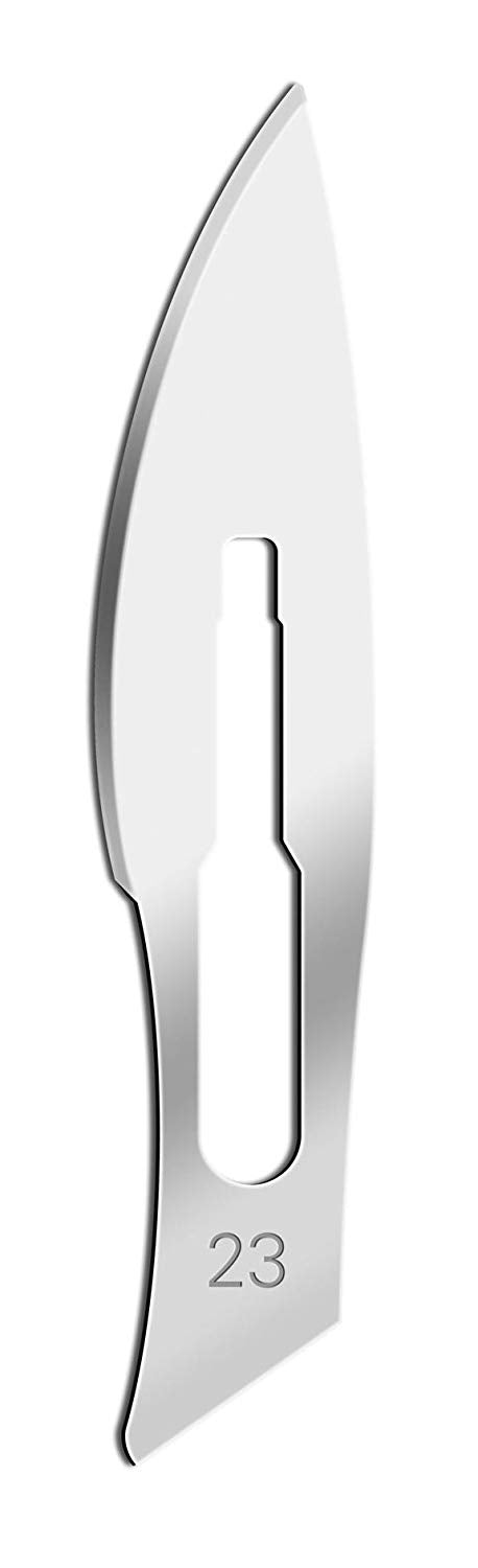 Box of 100 Scalpel Sterile Blades #23 Carbon Steel Individually Foil Wrapped