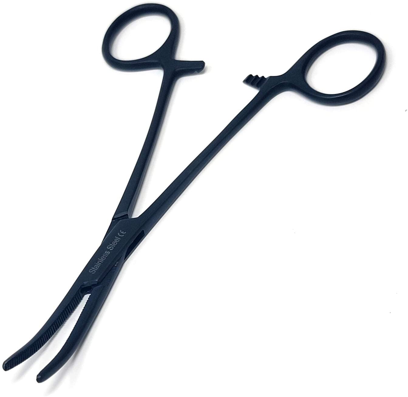 Tactical Hemostat Forceps 5.5" (14cm) Curved with Full Serrated Jaws