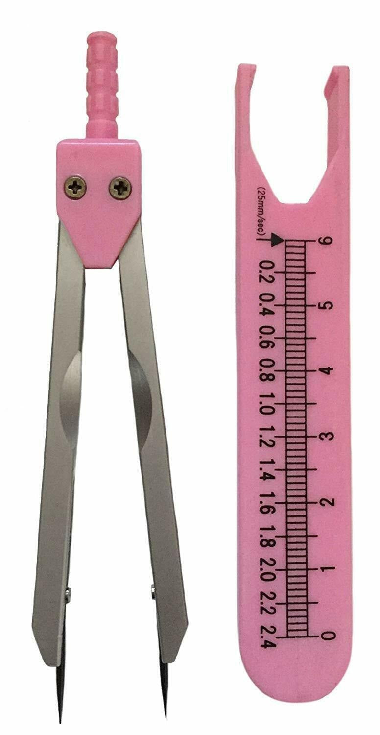 Pink EKG Caliper with Cover Ruler