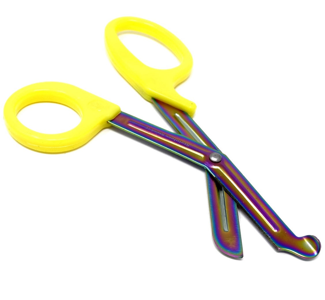 Yellow Handle with Fluoride Multi Color Blades Trauma Shears 7.25"